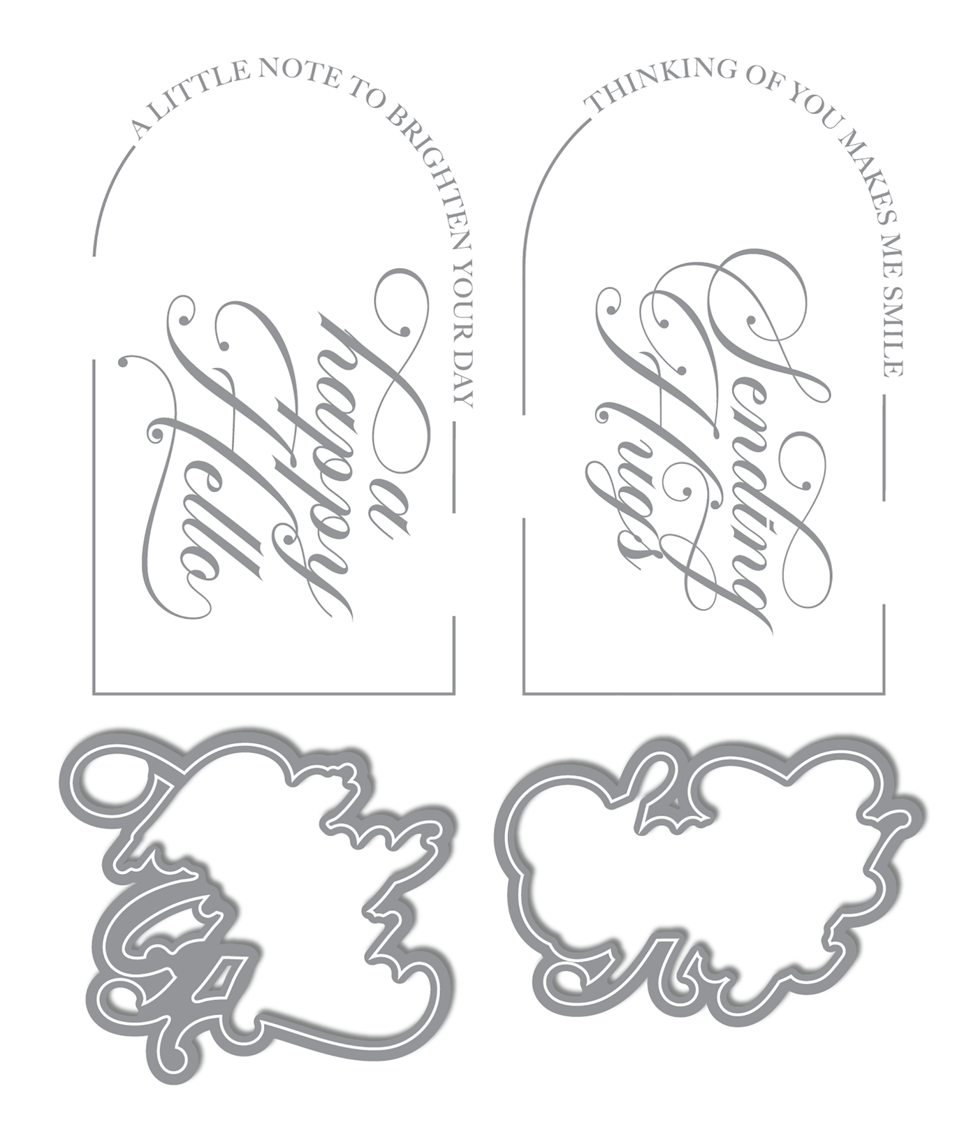 Arches Impress-ion Letterpress Press Plate Dies, Stencils, and Nesting Dies Bundle