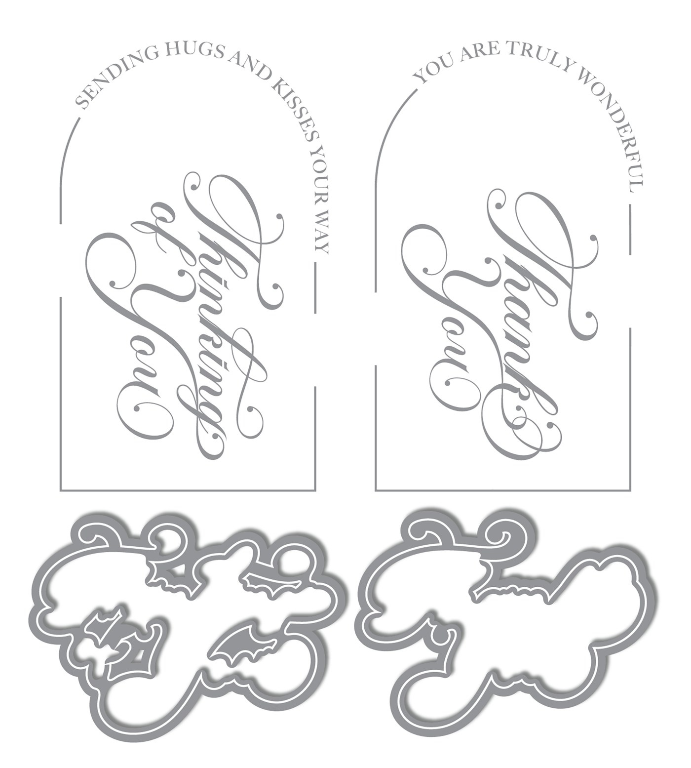 Arches Impress-ion Letterpress Press Plate Dies, Stencils, and Nesting Dies Bundle
