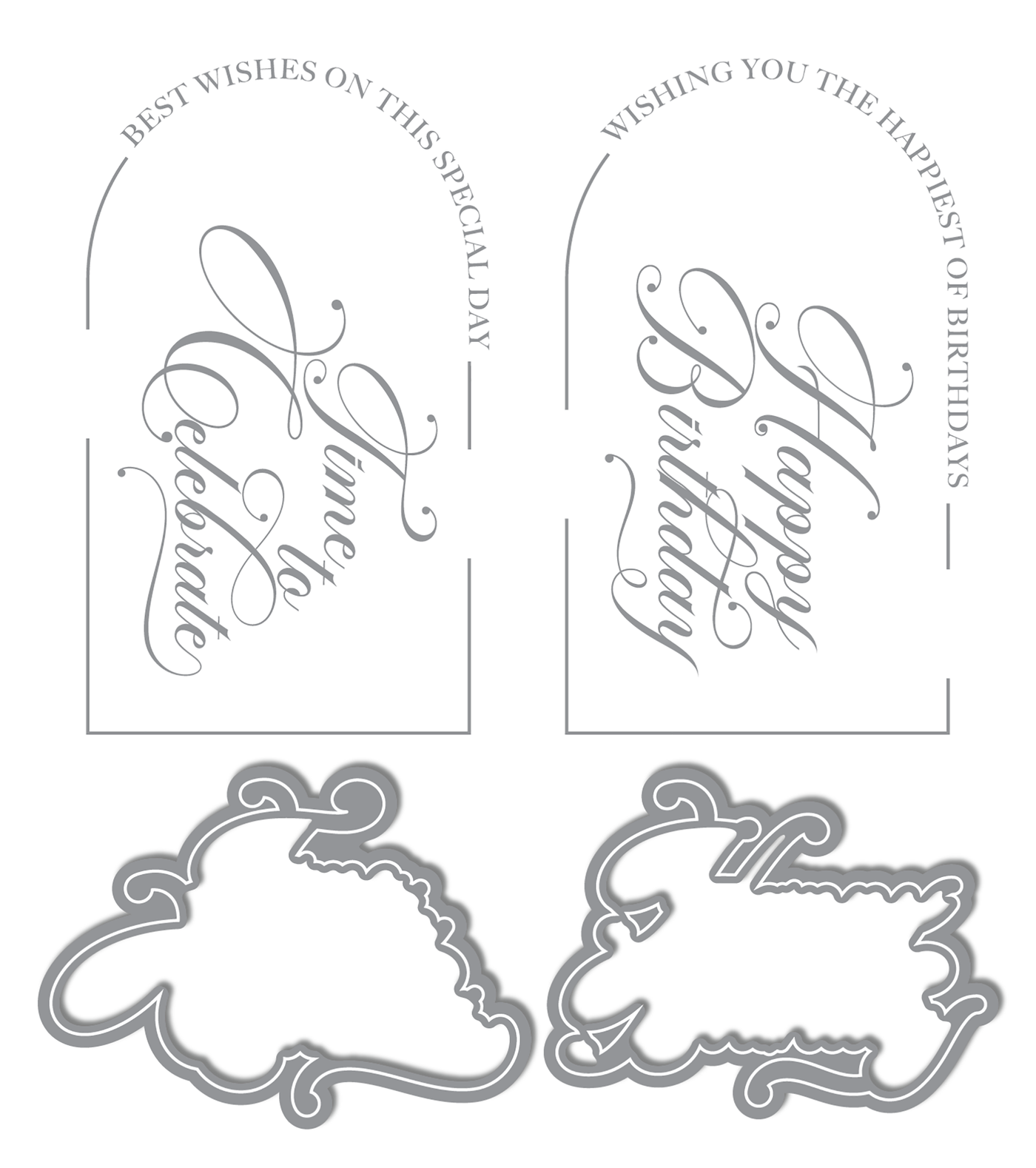Arches Impress-ion Letterpress Press Plate Dies, Stencils, and Nesting Dies Bundle