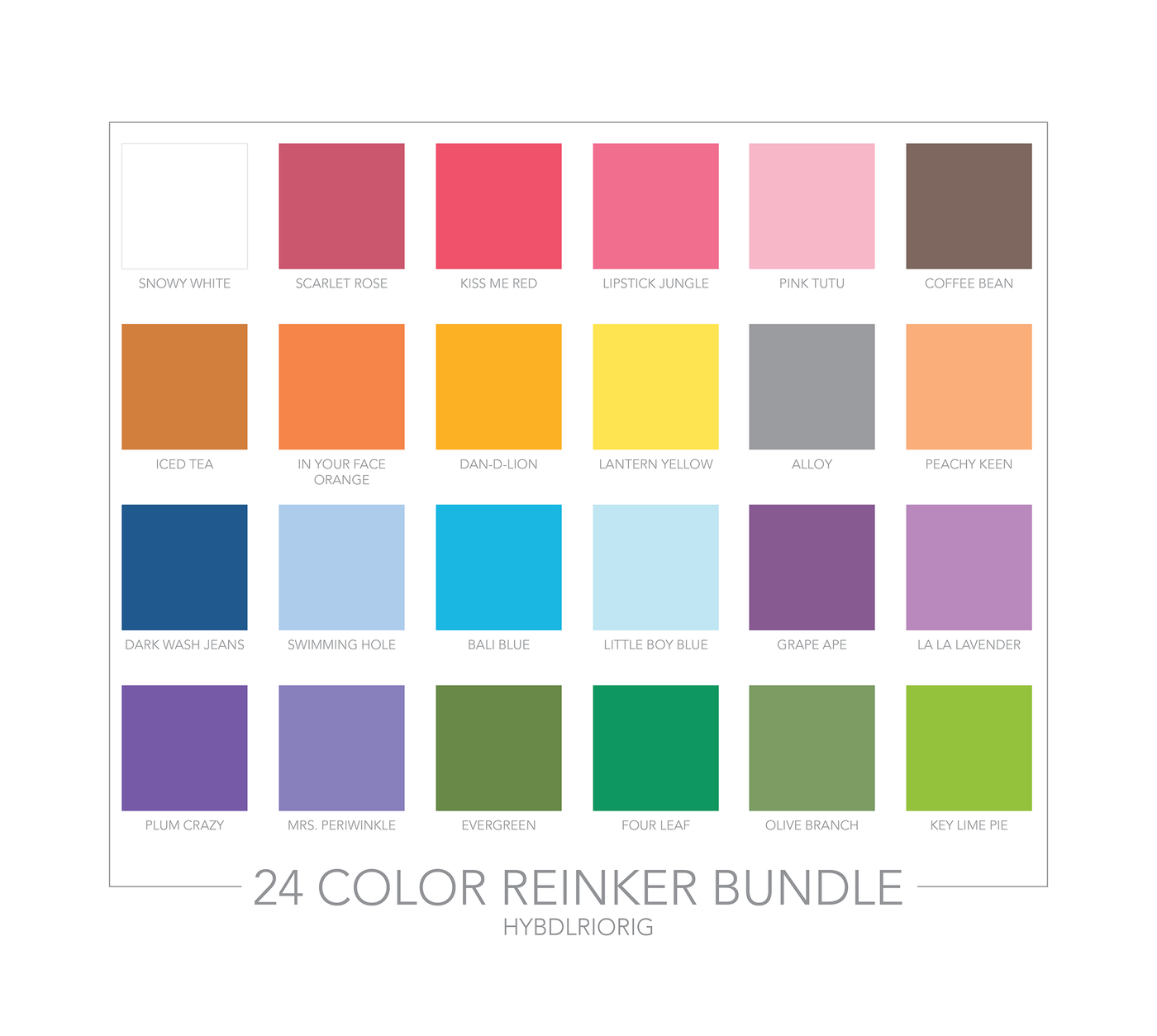 24 Color Re-Inker Bottles Bundle