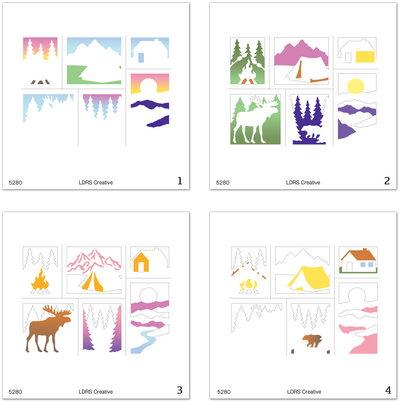 Great Outdoors Postage Collage Stamps and Layering Stencils Bundle
