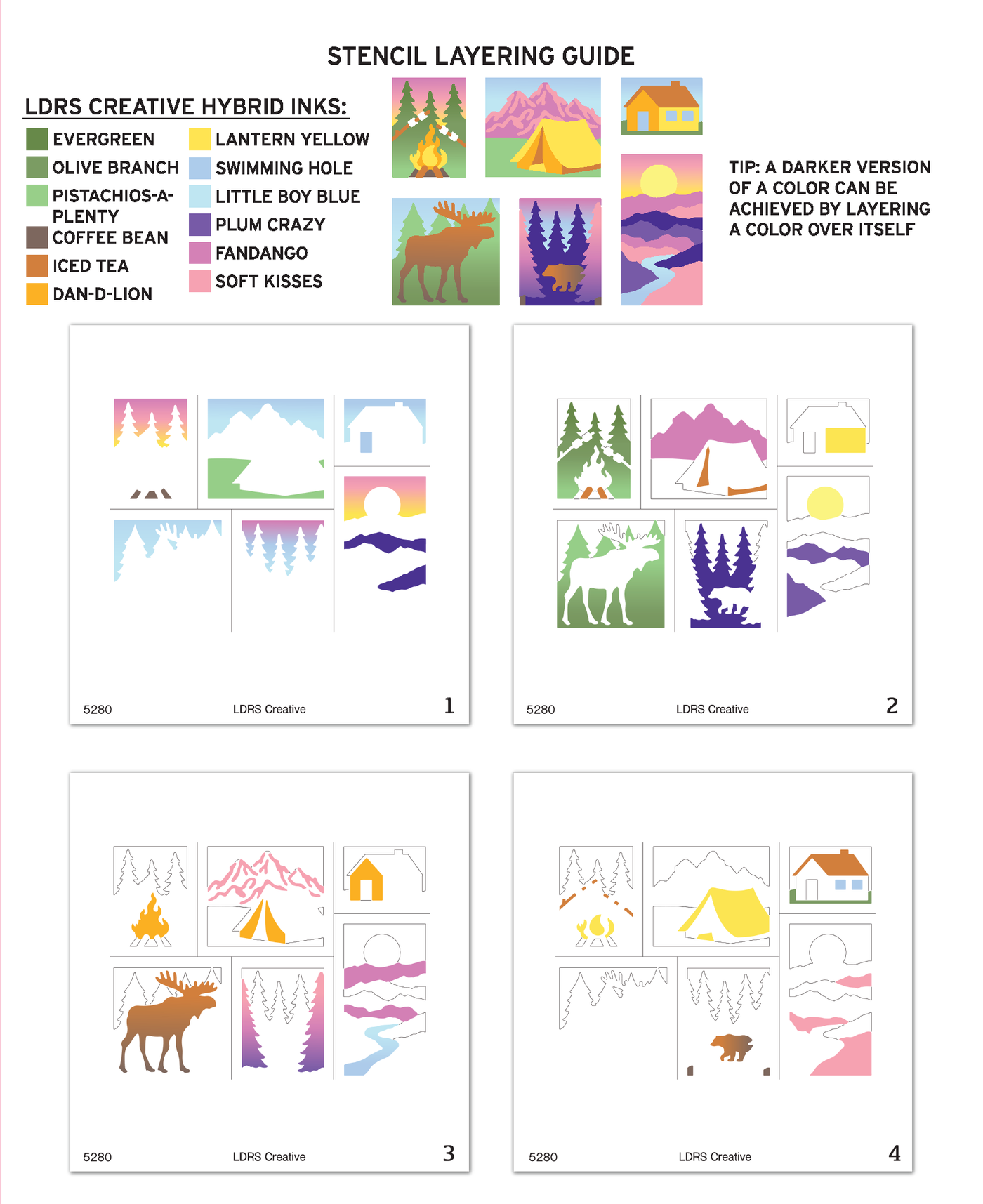 Great Outdoors Postage Collage Layering Stencils