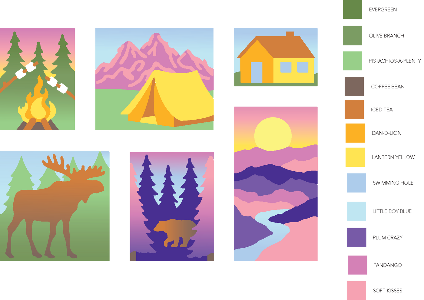 Great Outdoors Postage Collage Layering Stencils
