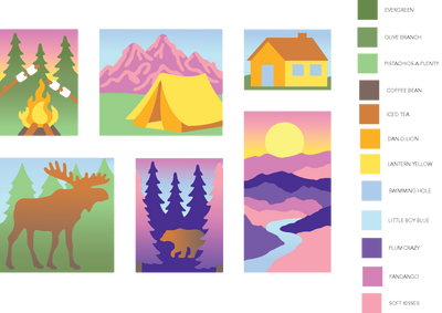 Great Outdoors Postage Collage Layering Stencils