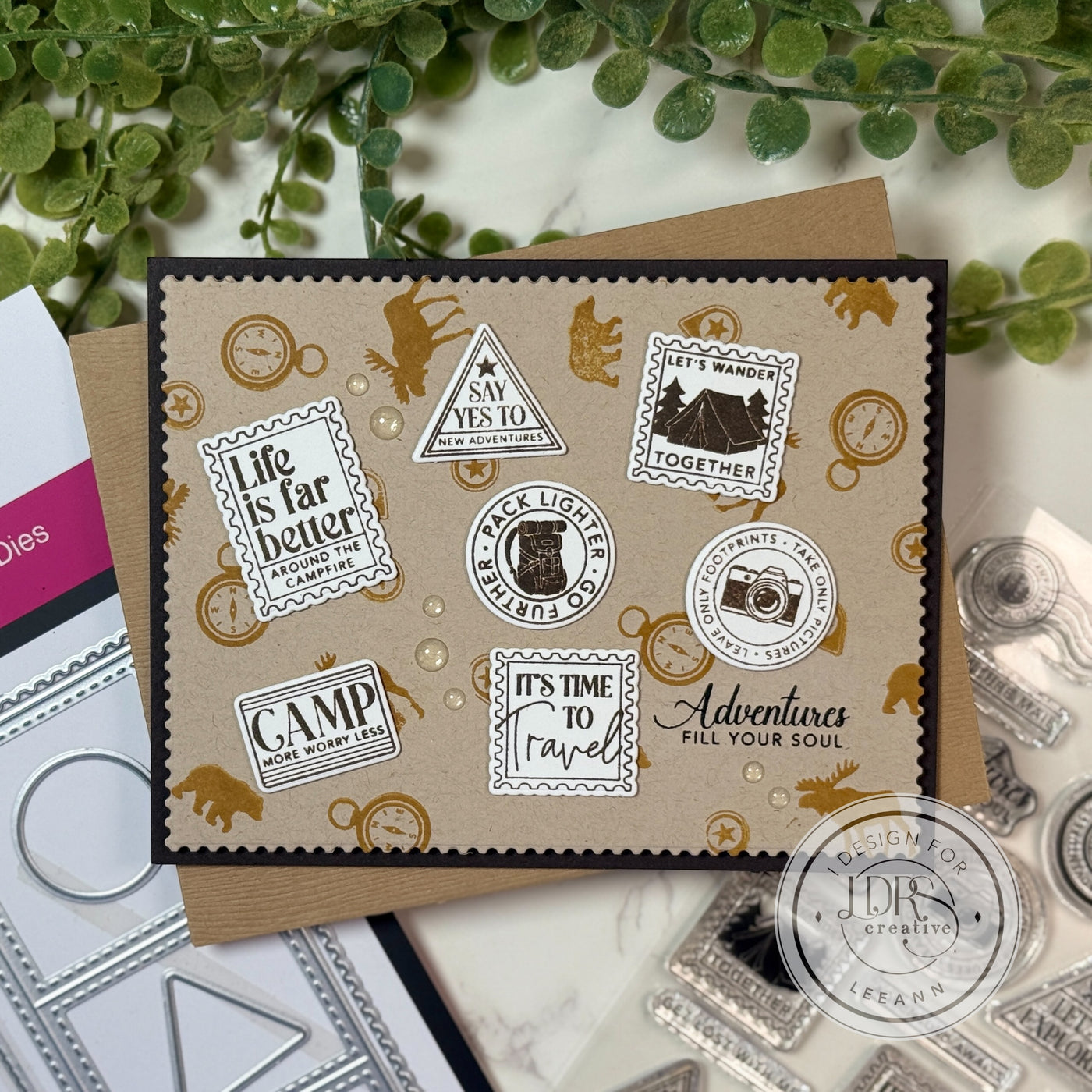 Great Outdoors Postage Collage Stamps and Layering Stencils Bundle