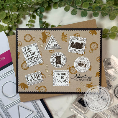 Great Outdoors Postage Collage Stamps and Layering Stencils Bundle