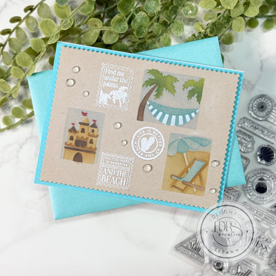 Beach Days Postage Collage Layering Stencils