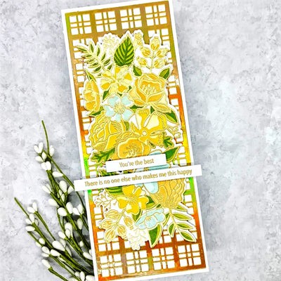 Thankful Flowers Slimline Stamps, Dies, and Layering Stencils Bundle
