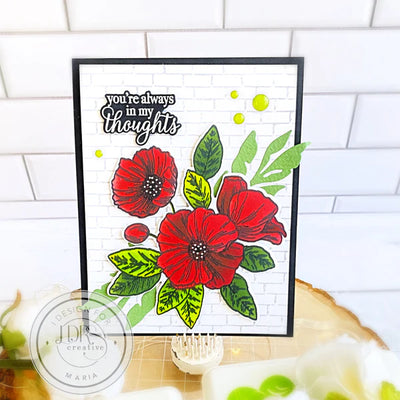 Poppy Posy Stamps, Dies, and Stencil Bundle