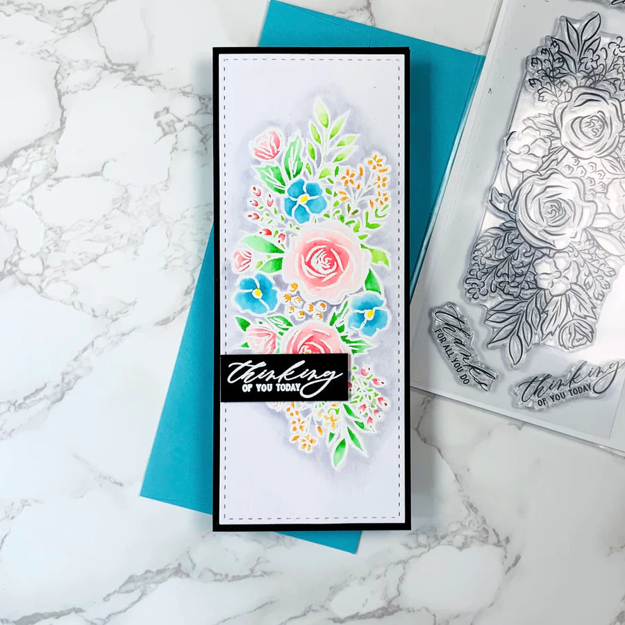 Garden Grandeur Slimline Stamps, Dies, and Layering Stencils Bundle