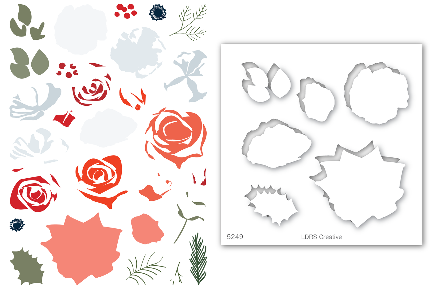 Winter Blooms Stamps and Stencil Bundle