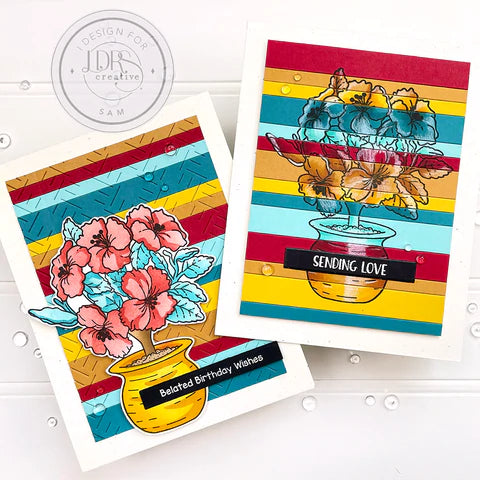 Potted Hibiscus 4x6 Stamp Set