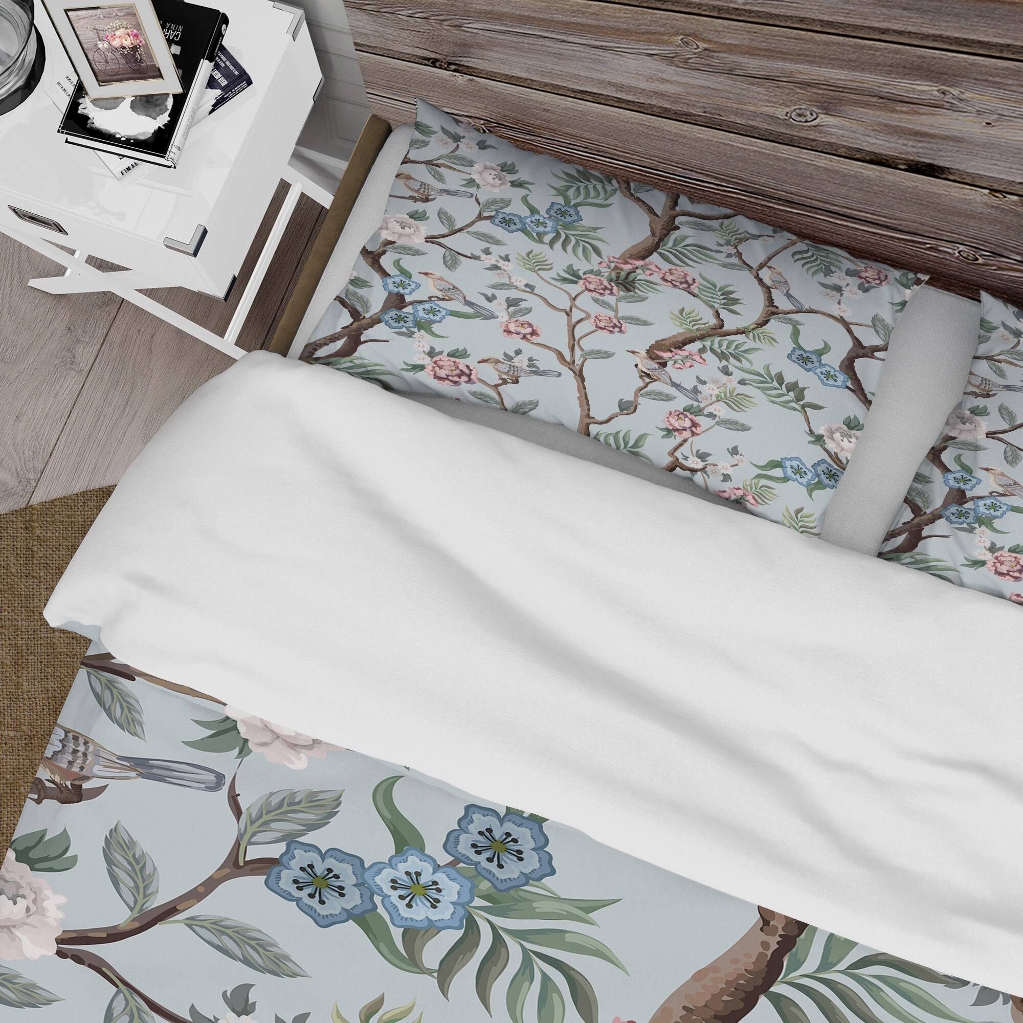 Designart 'Chinoiserie With Birds And Peonies X' Traditional Duvet Cover Comforter Set - Full - KKCBOO1V_QA2YJ