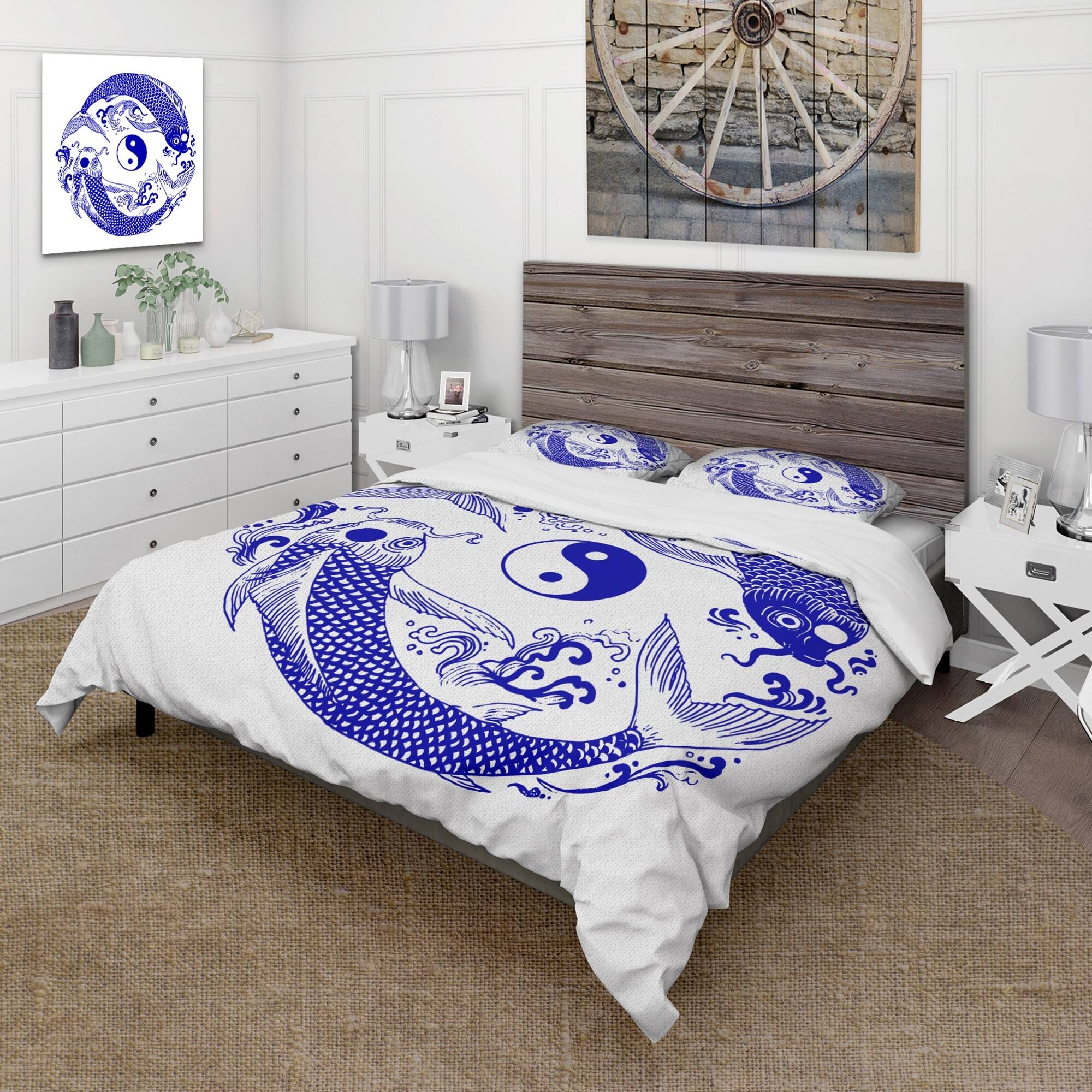 Designart 'Chinoiserie With Birds And Peonies X' Traditional Duvet Cover Comforter Set - Full - KKCBOO1V_QA2YJ
