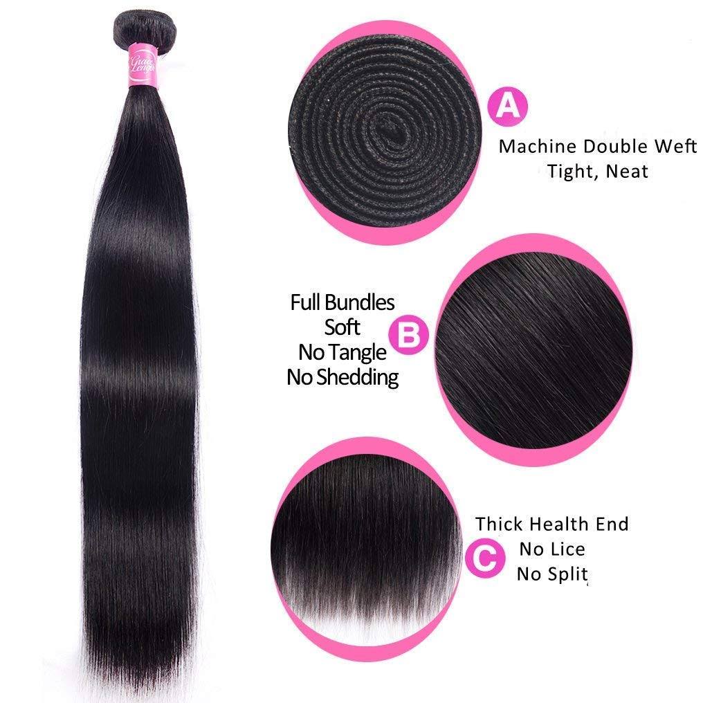 Brazilian Straight Hair 3 Bundles 20 22 24inches 8a Remy Human Hair Weave Bundles Grace Length Unprocessed Virgin Straight Brazilian Human ZURDPKX8_23NH4
