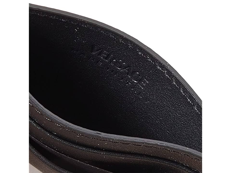 Versace Biggie Medusa Coin Leather Card Case In Black/SFK54MWU_9UOAL