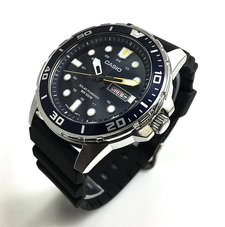 Casio Men's Solar Powered Analog Watch, Blue SPMVNLQW_EPDPV