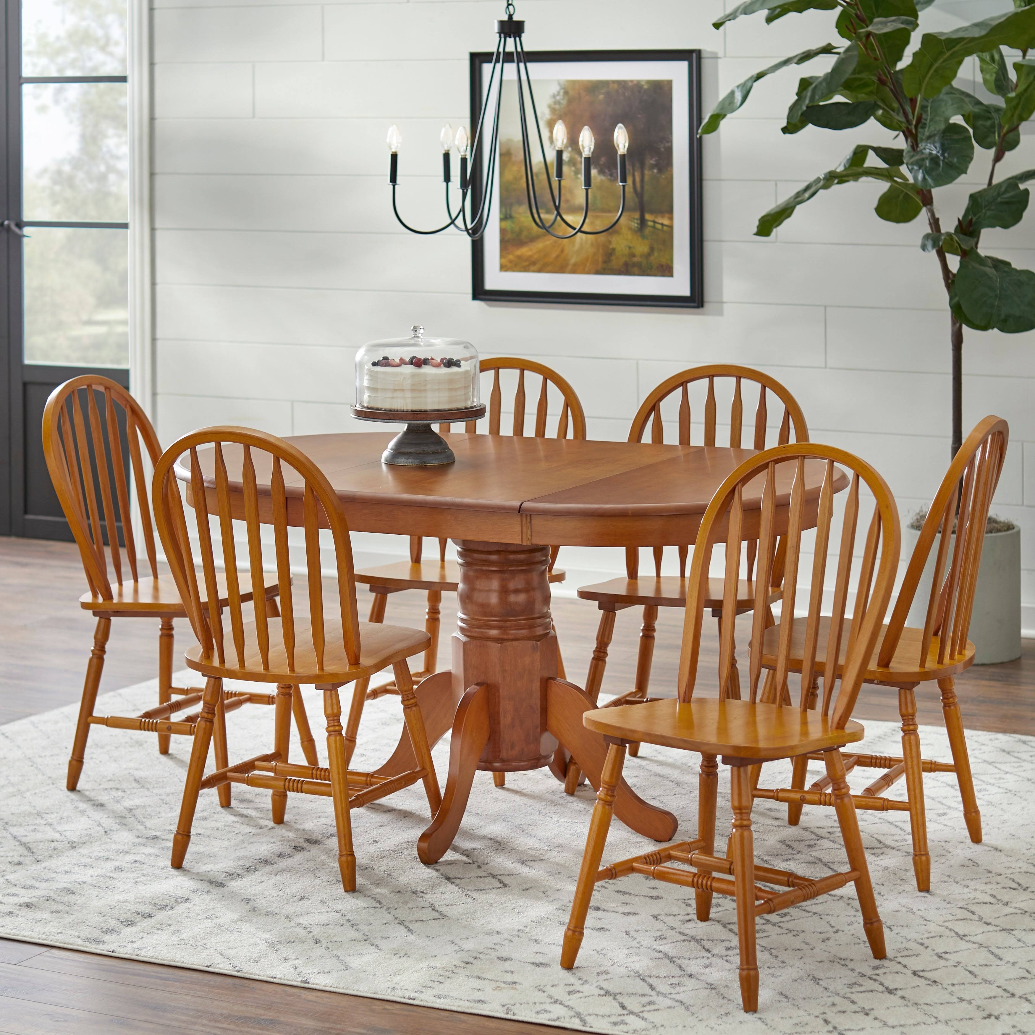 Tms 7 Piece Farmhouse Dining Set, IKPJJWQ4_MPRUH