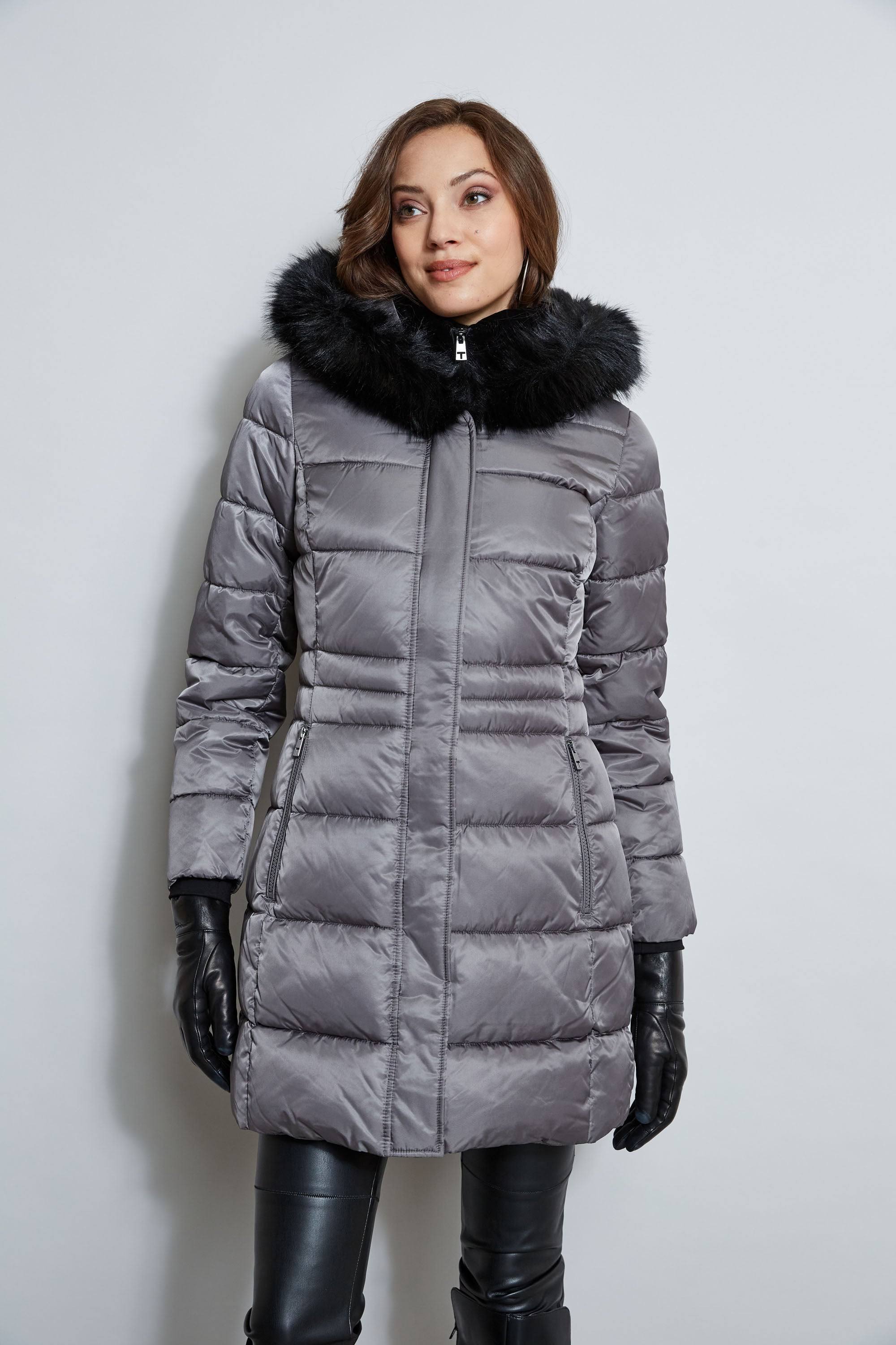 Tahari Women's Dana Hooded Puffer Coat - Black - Size 5JGBPC9Z_OLJHF