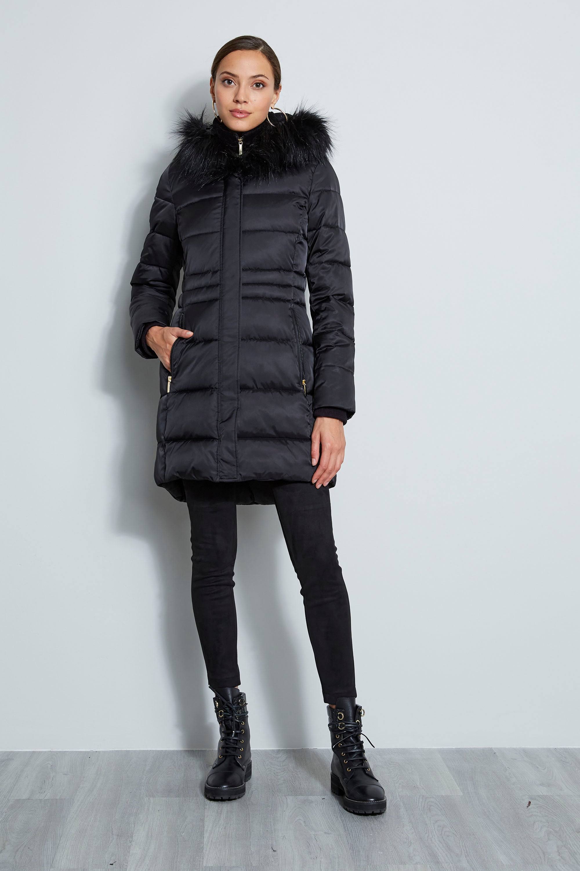 Tahari Women's Dana Hooded Puffer Coat - Black - Size 5JGBPC9Z_OLJHF