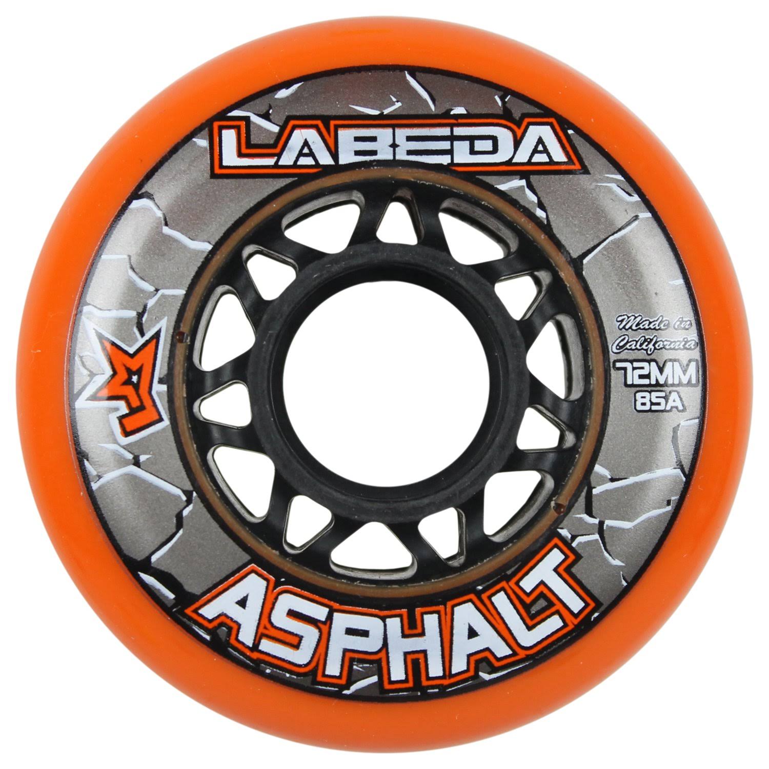 Labeda Gripper Asphalt Outdoor Inline Roller Hockey Wheels With Ceramic Bearings Orange 85a 76mm / 80mm Hilo 8-ERKYP1KV_GULMD