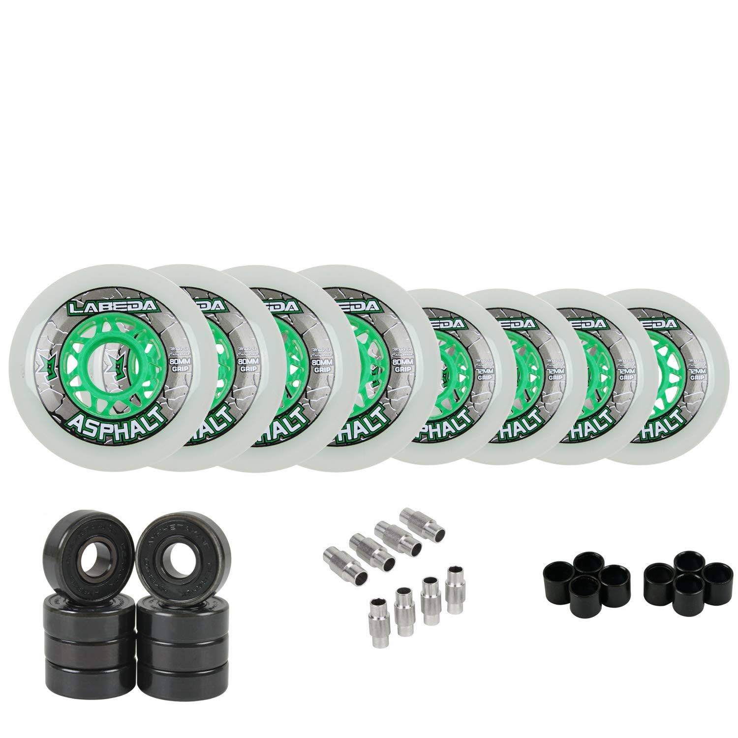 Labeda Gripper Asphalt Outdoor Inline Roller Hockey Wheels With Ceramic Bearings Orange 85a 76mm / 80mm Hilo 8-ERKYP1KV_GULMD