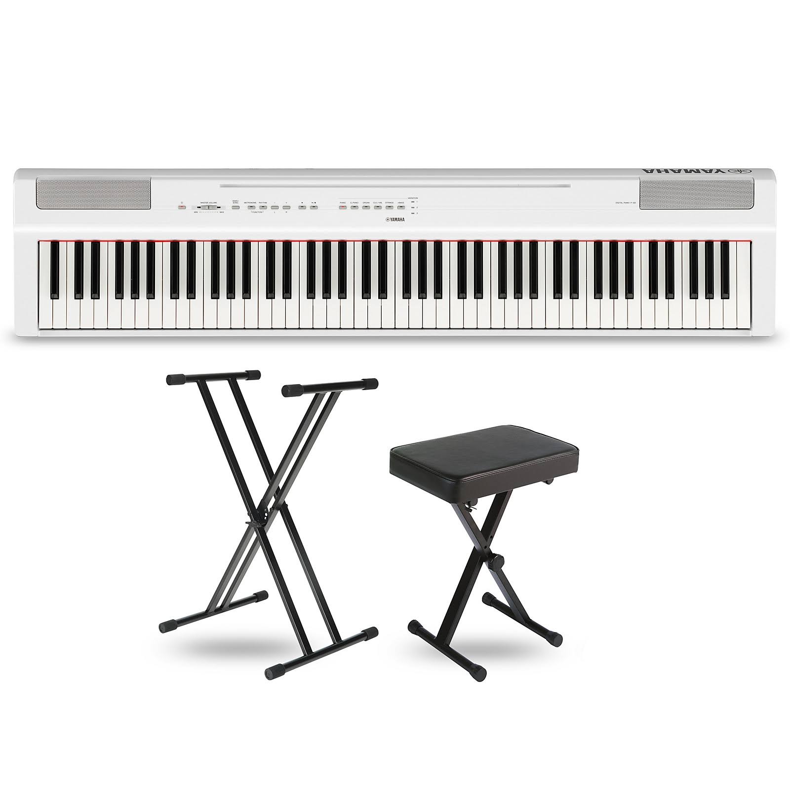Yamaha P-125a Digital Piano Keyboard Package Black Essentials IM66SLUK_1K9MB