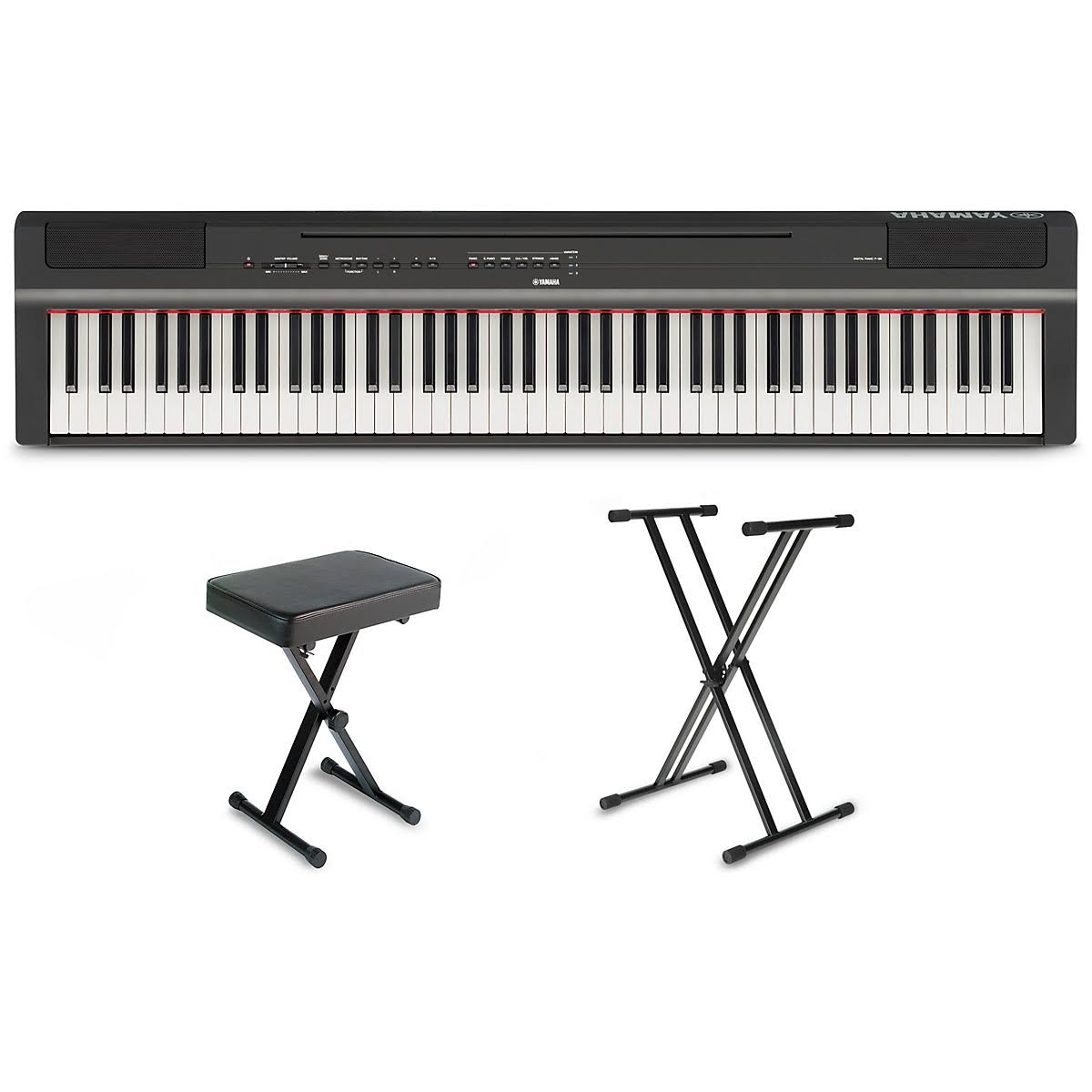 Yamaha P-125a Digital Piano Keyboard Package Black Essentials IM66SLUK_1K9MB