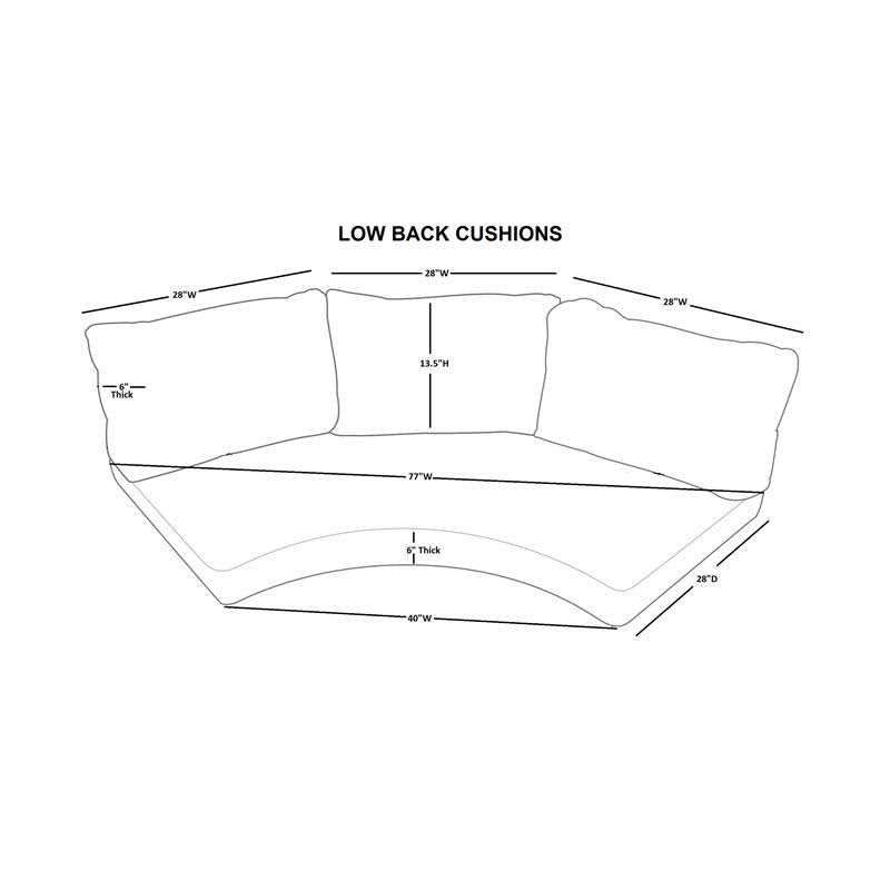 Tk Classics Covers For Low-Back Curved Armless Sofa Cushions 6 Inches FPFOM8EY_OBFIR