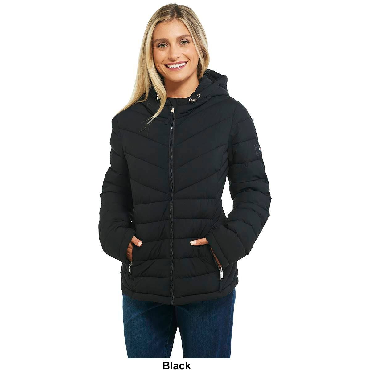 Tommy Hilfiger Women's Hooded Packable Puffer Coat, Crimson, CLSS8CZ9_QEHVA