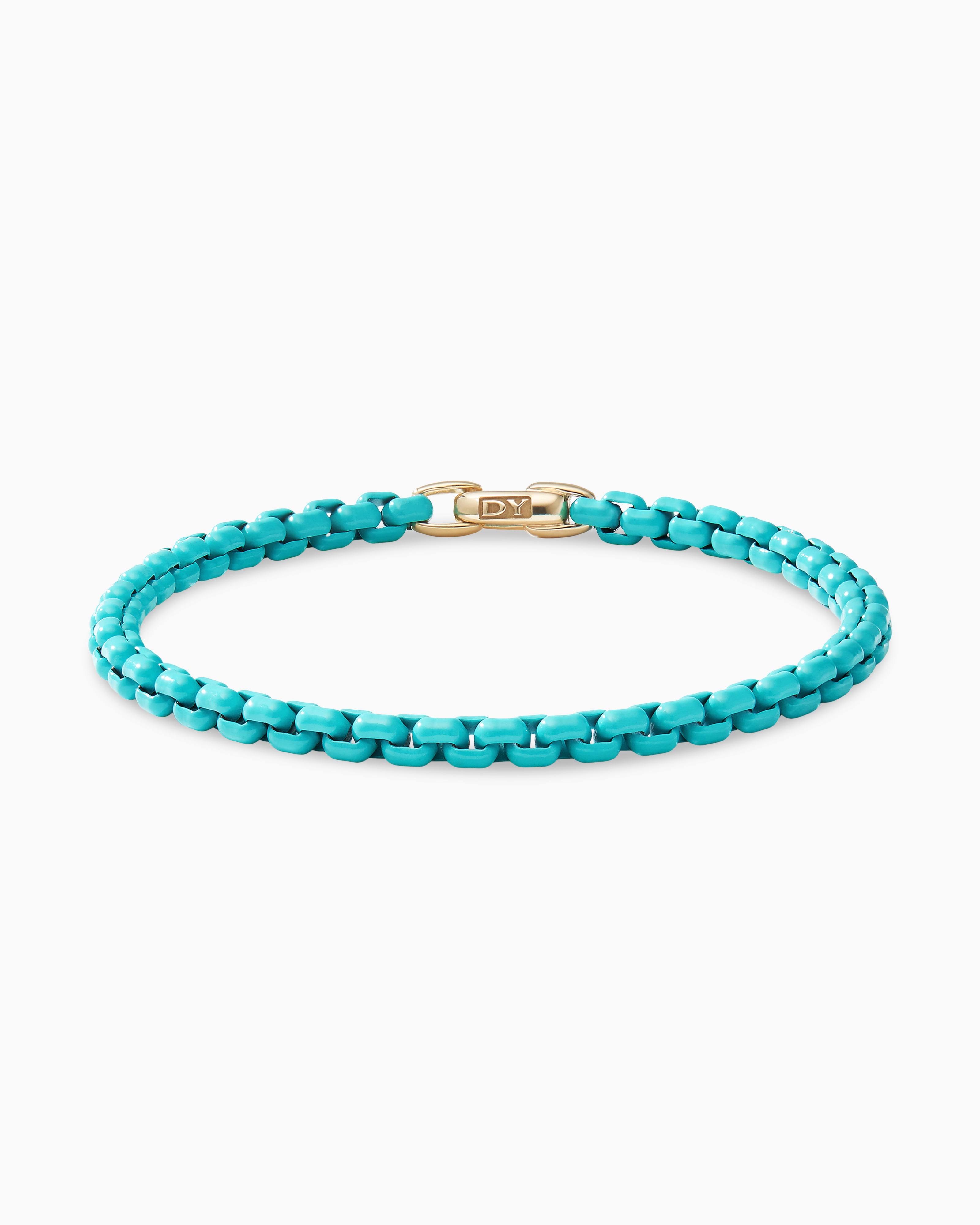 David Yurman Dy Bel Aire Chain Bracelet In Turquoise With 14k Yellow Gold Accent - O0V3UNUV_2ZZ9J