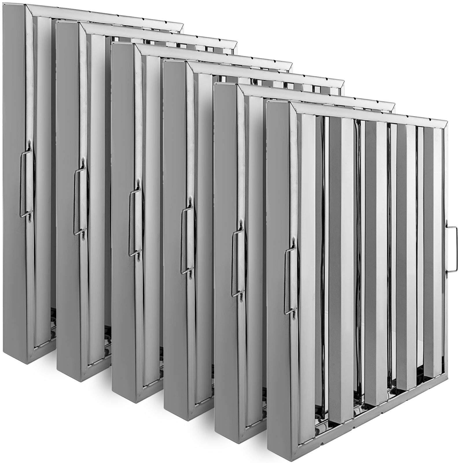 Vevor Box Of 6 Hood Filter/Grease Baffle 20W X 25H Stainless Steel Commercial T0AL2HSZ_HYCPM