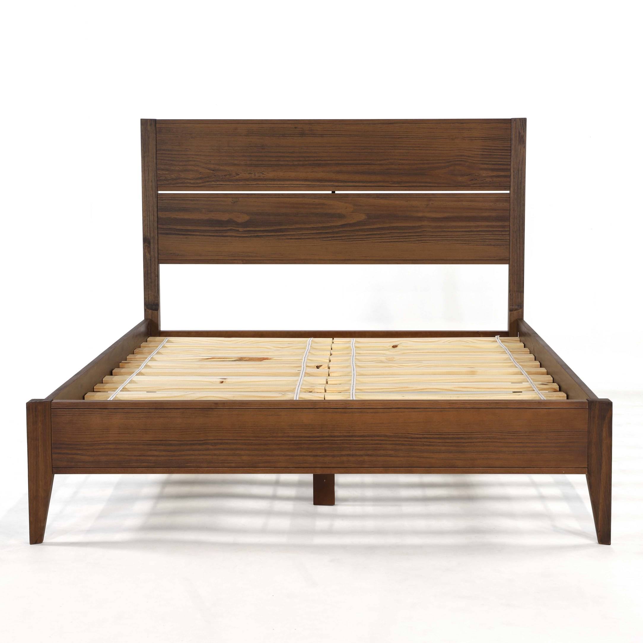 Grain Wood Furniture Mid Century Bed - Brushed Walnut - OMPLAIMS_VIGCC