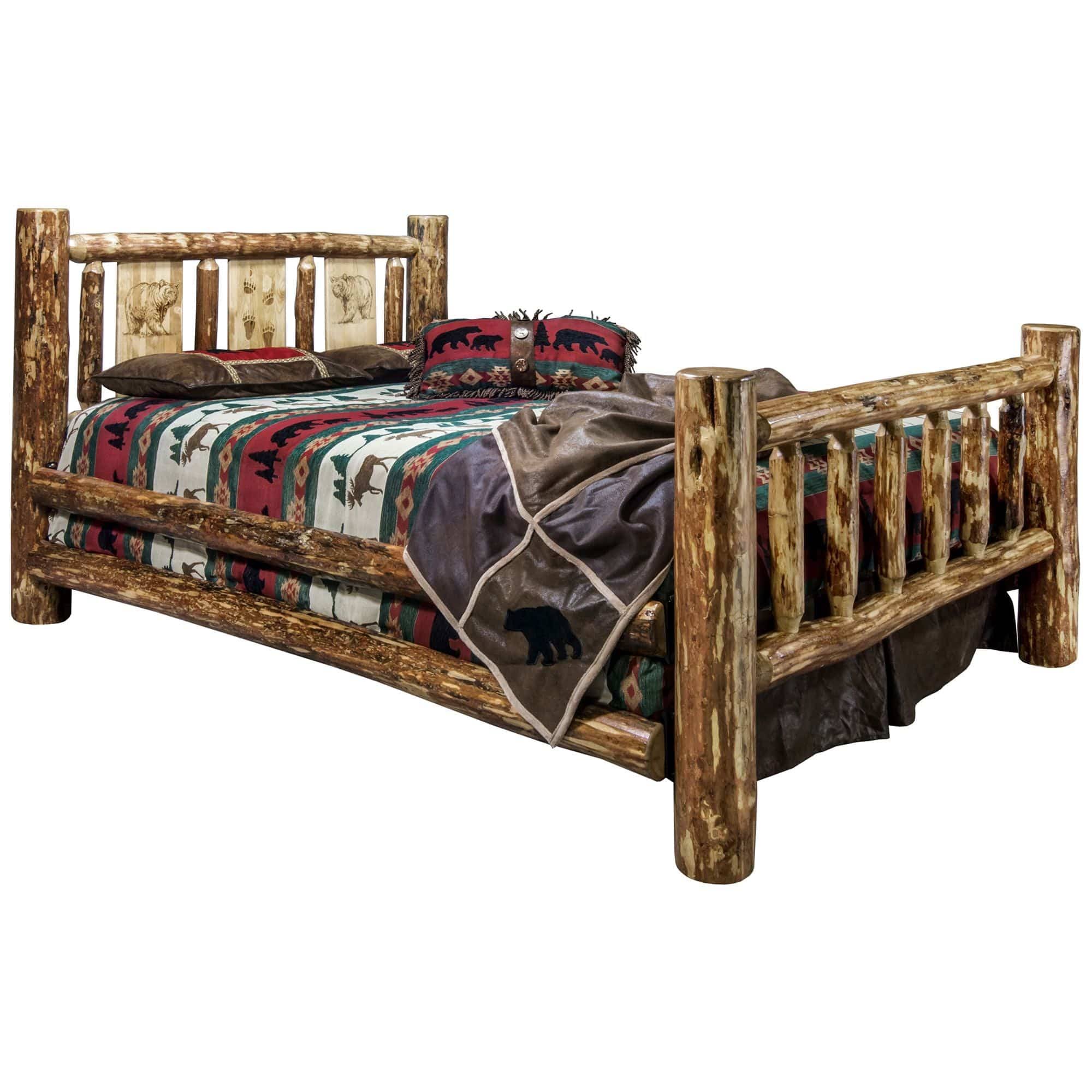 Montana Woodworks Glacier Country Collection Full Bed W/ Laser Engraved Bear 1XUUB9BD_TF9AW
