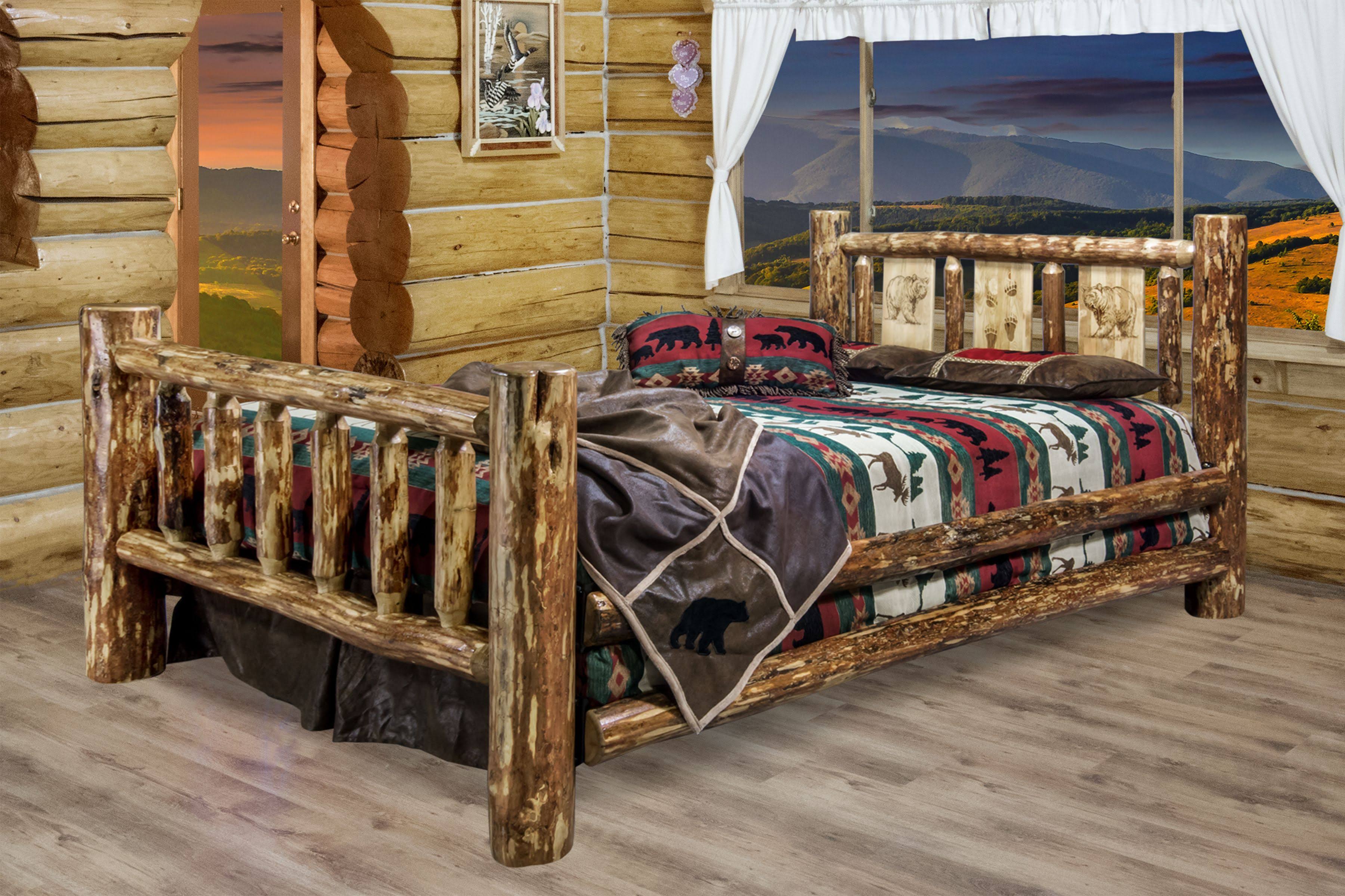Montana Woodworks Glacier Country Collection Full Bed W/ Laser Engraved Bear 1XUUB9BD_TF9AW