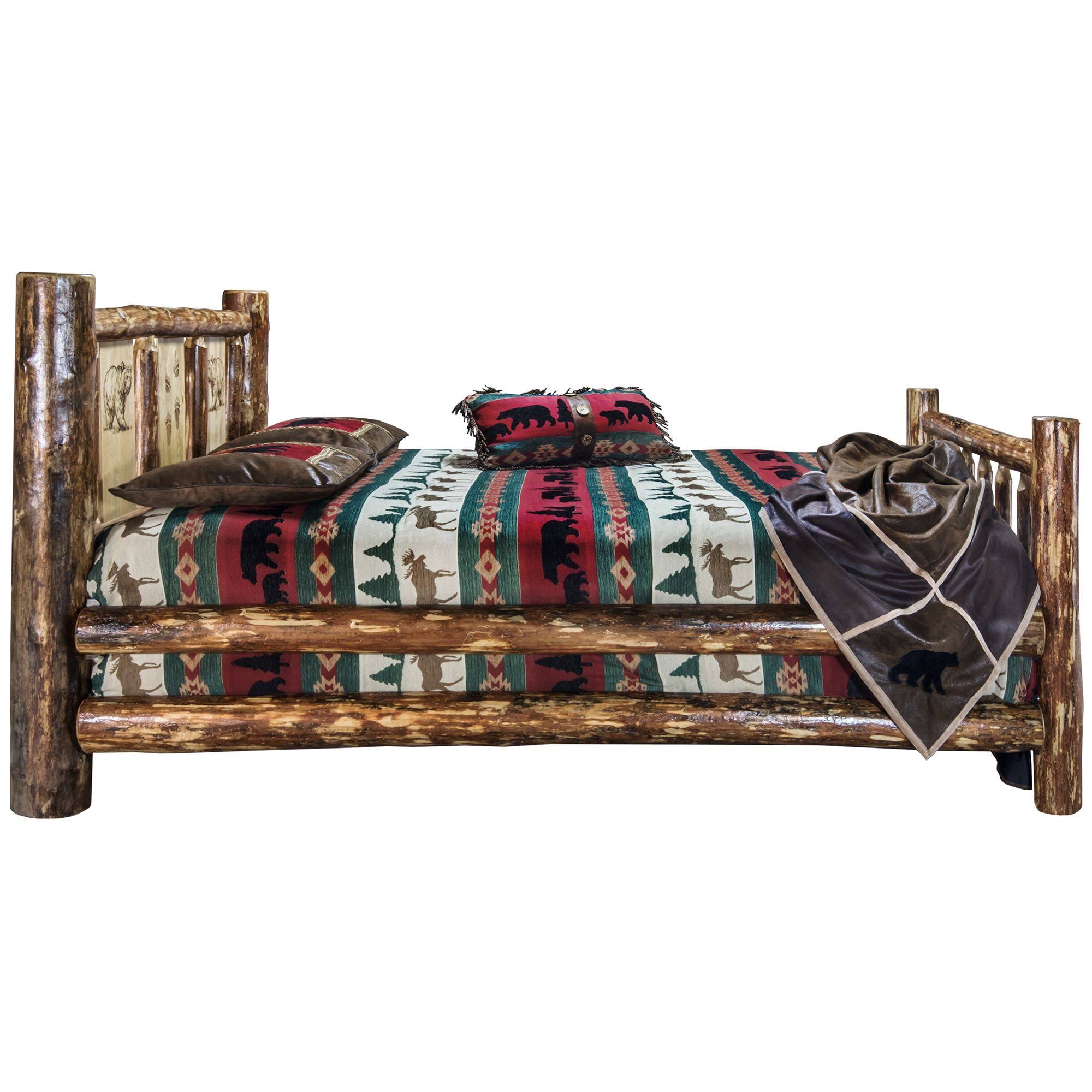 Montana Woodworks Glacier Country Collection Full Bed W/ Laser Engraved Bear 1XUUB9BD_TF9AW