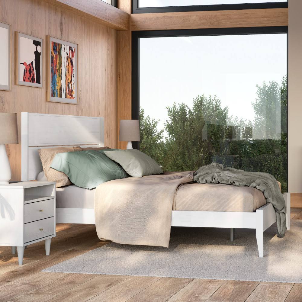 Grain Wood Furniture Mid Century Bed - Brushed Walnut - OMPLAIMS_VIGCC