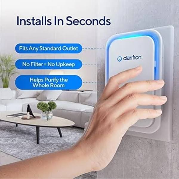 Clarifion - Air Ionizers For Home (3 Pack), Negative Ion Filtration DVGC8PDX_SVENG