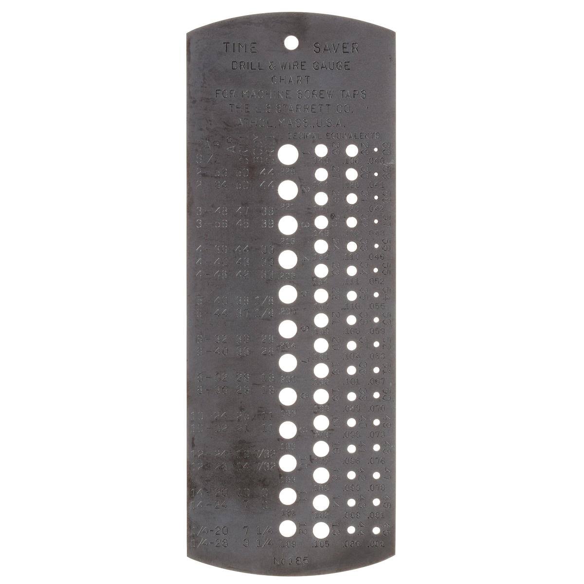Starrett 185 Tap And Drill Gage,1-1IJWCY54_REVTM