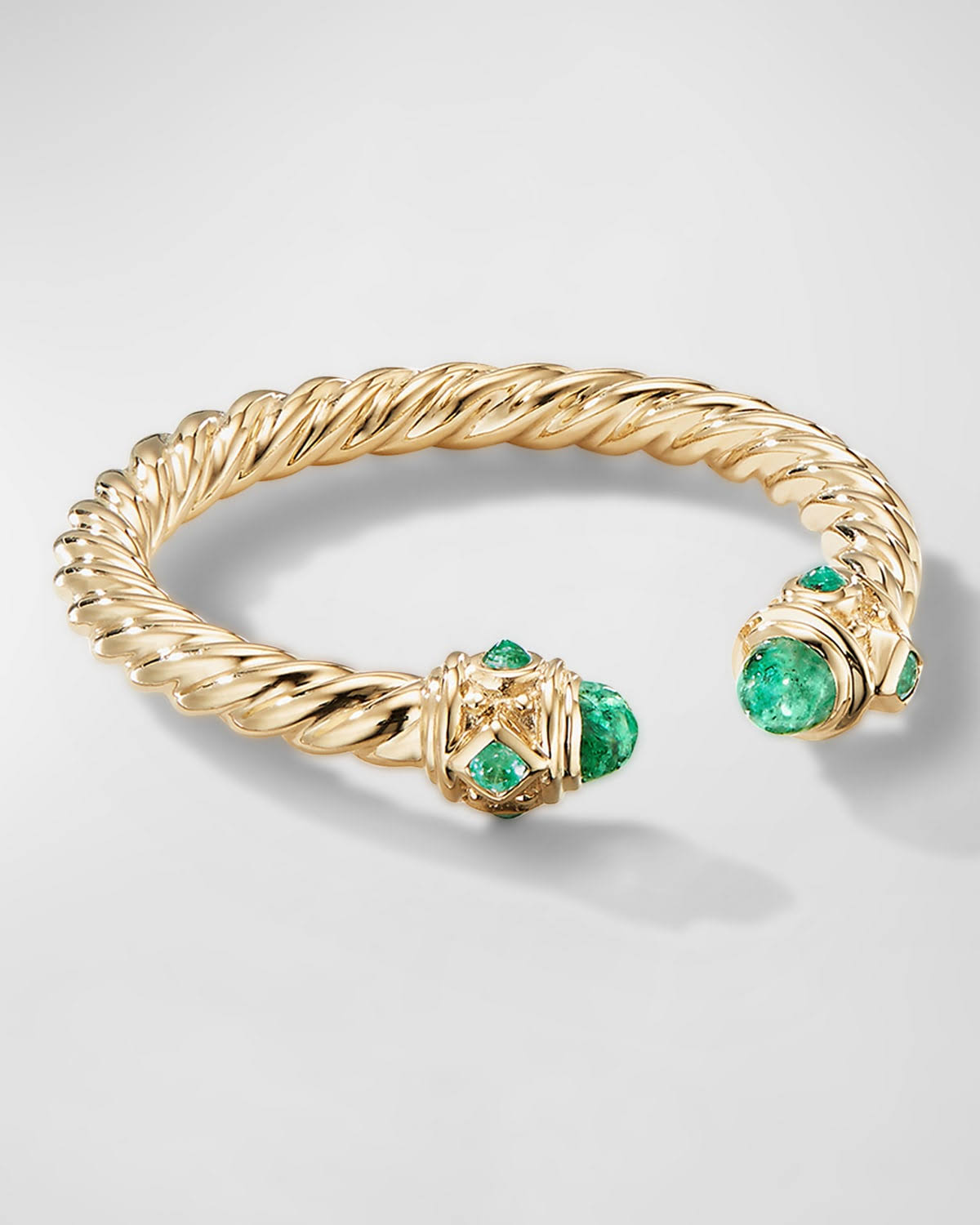 David Yurman Women's Renaissance Open Ring In 18k Gold With Gemstones - Emerald - Size 8.MHU8AHVS_DLYK4