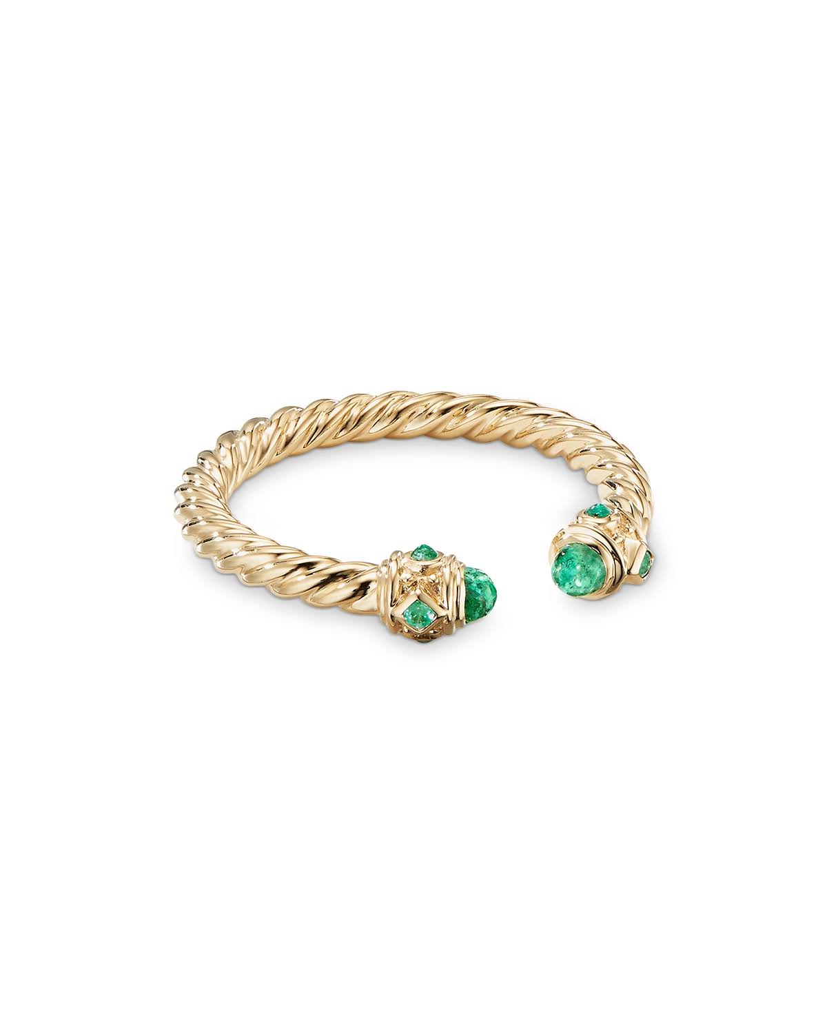 David Yurman Women's Renaissance Open Ring In 18k Gold With Gemstones - Emerald - Size 8.MHU8AHVS_DLYK4