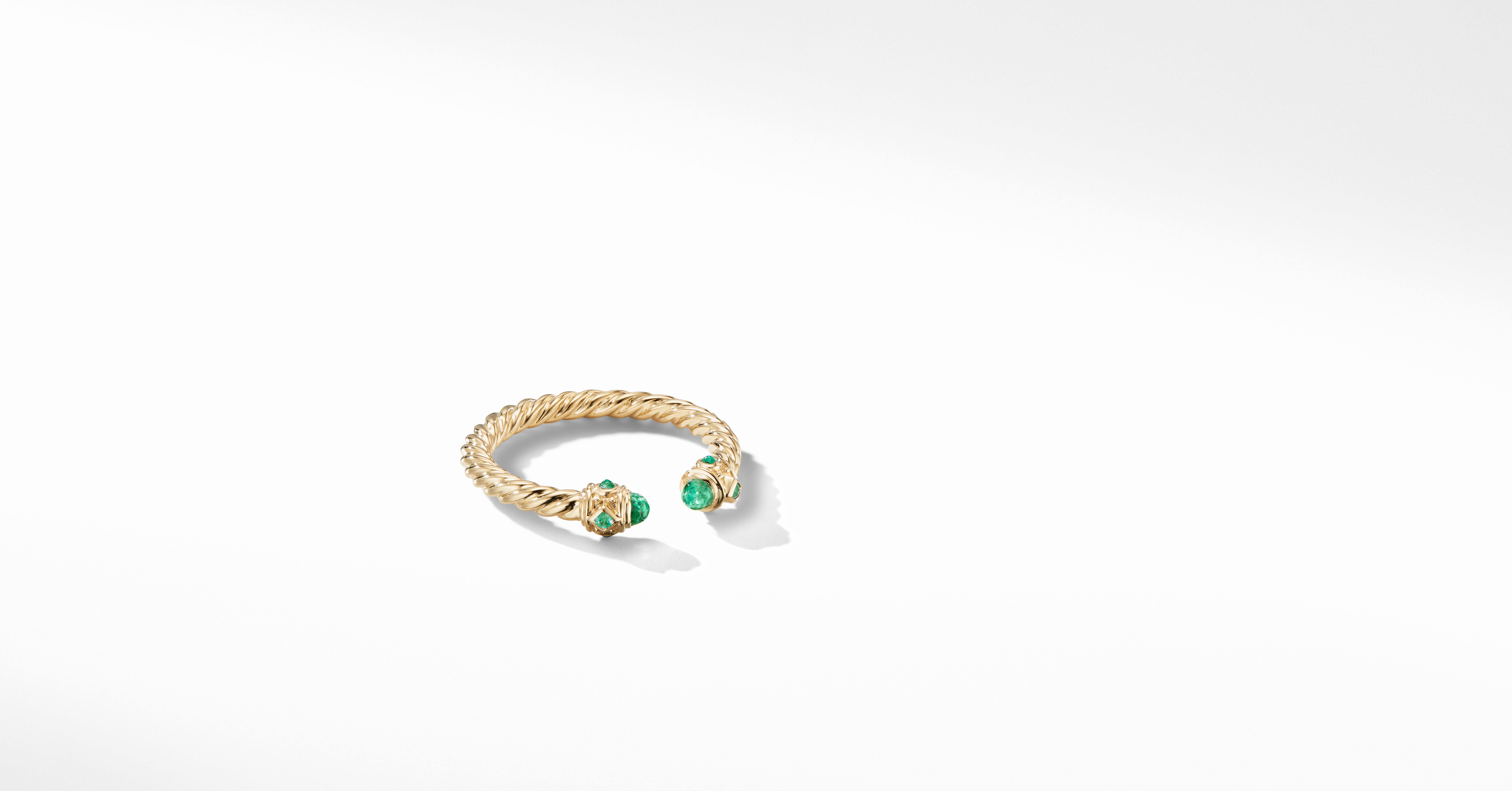 David Yurman Women's Renaissance Open Ring In 18k Gold With Gemstones - Emerald - Size 8.MHU8AHVS_DLYK4