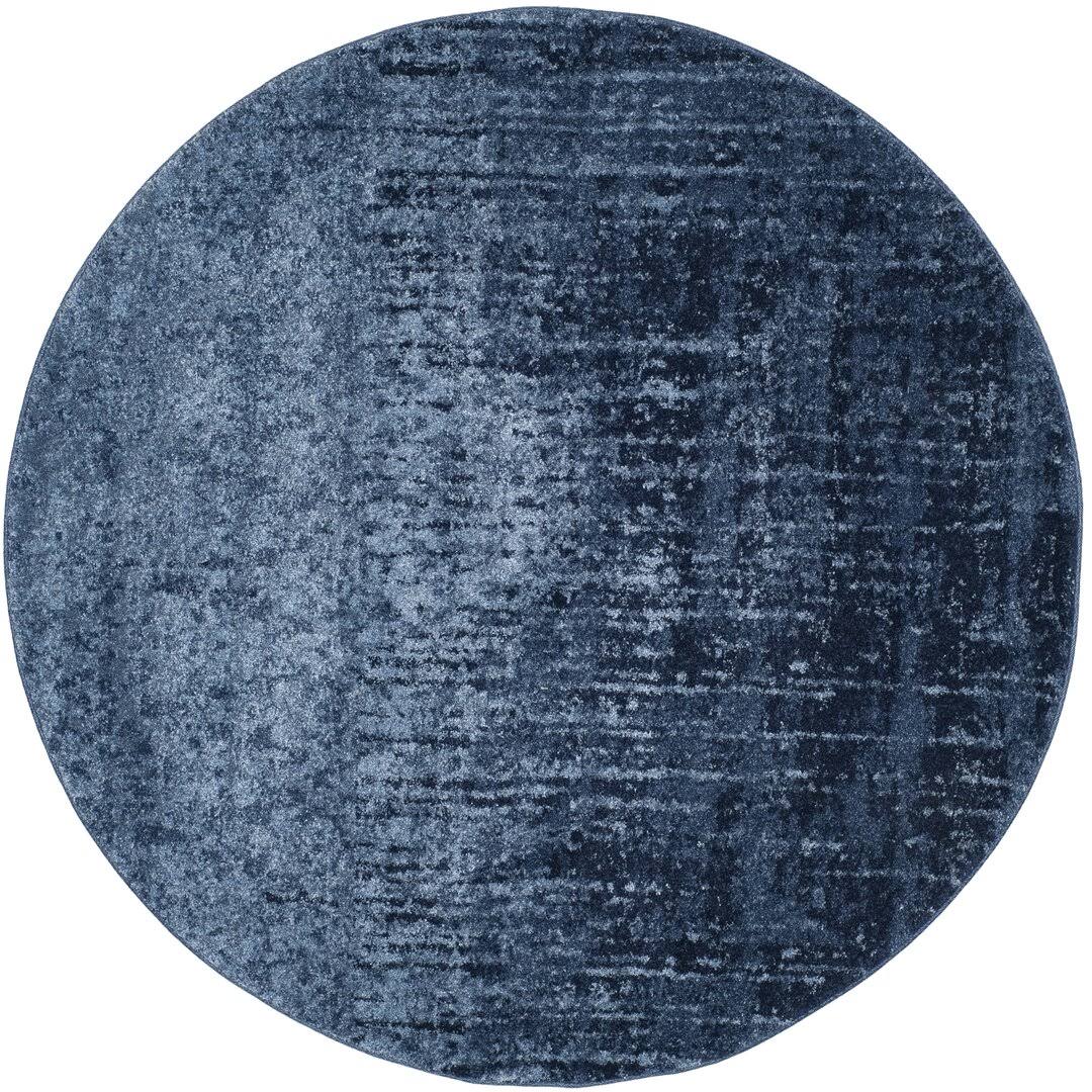 Wrought Studio Tenth Avenue Light Blue / Blue Area Rug Size: Round 4' 5REVRSFX_ESVRK