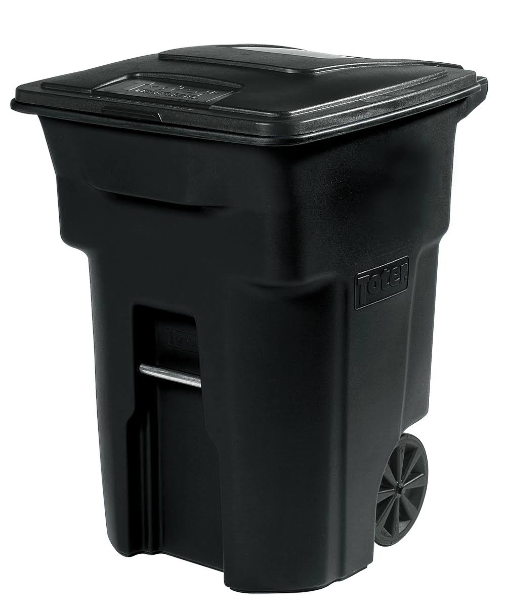 Toter Trash Can With Wheels & Attached Lid - Black - 96 B1VDQUSQ_00VBF