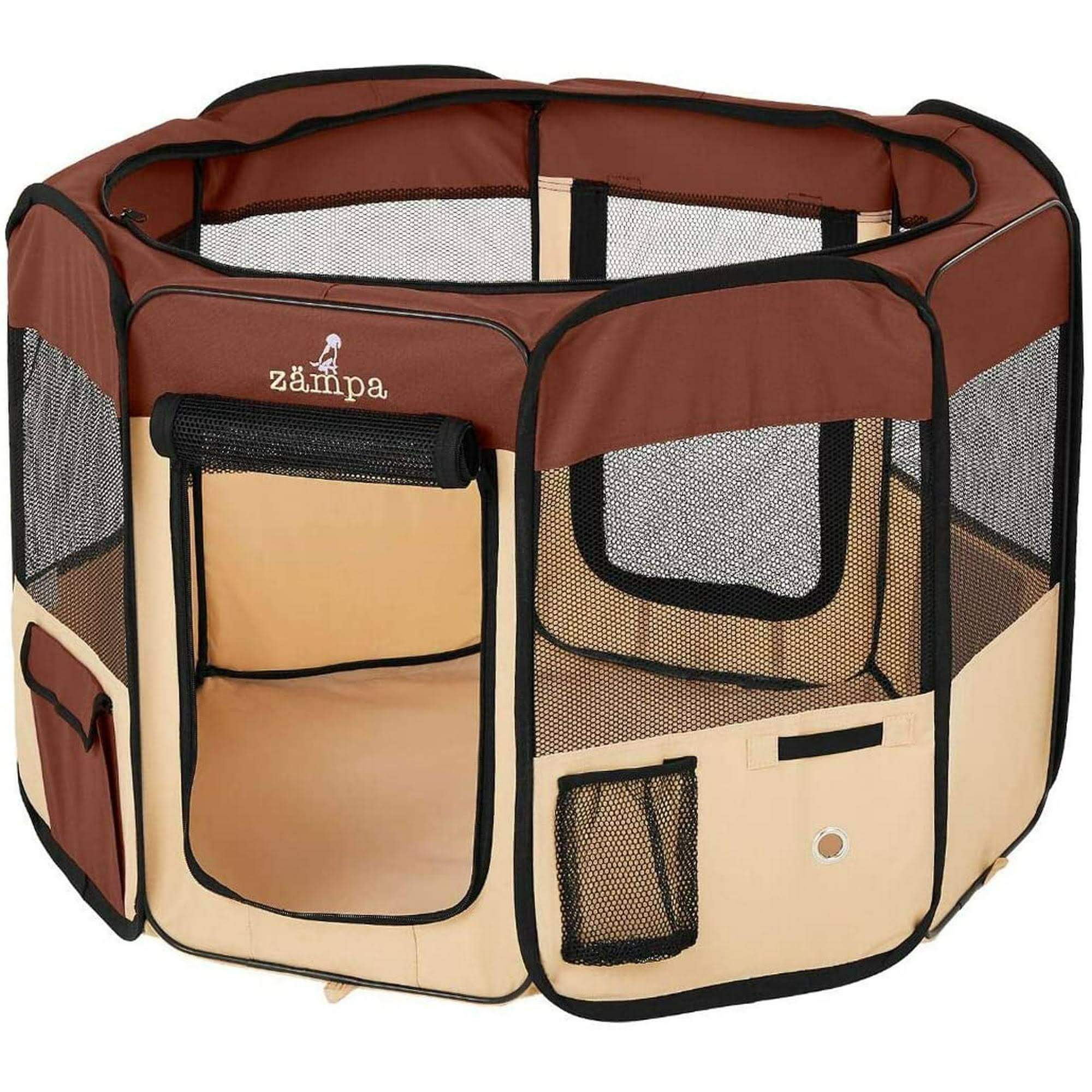 Zampa Portable Foldable Pet Playpen Exercise Pen Kennel + Carrying Case - Large (61X61X30) UMMBXOLY_8QVXM