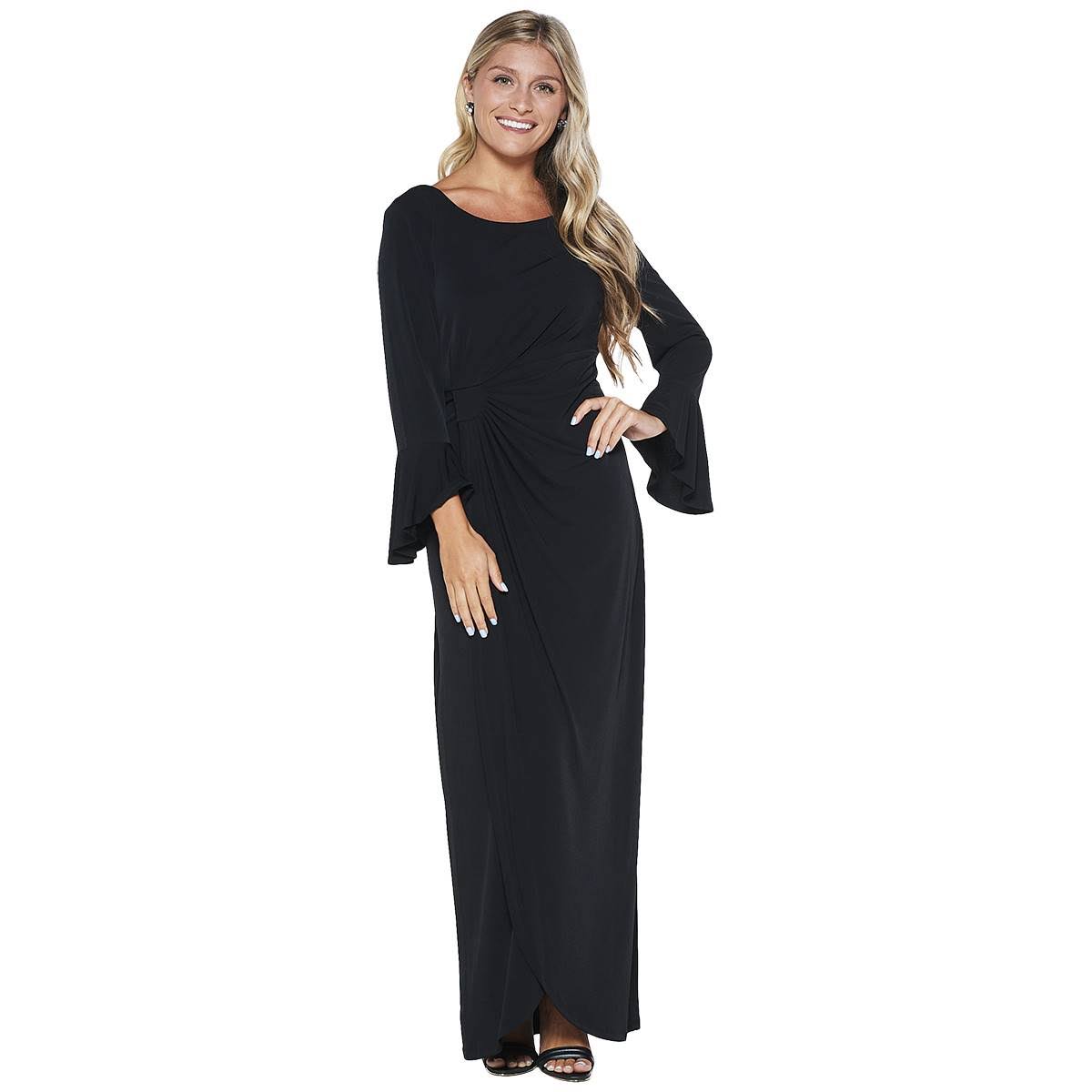 Connected Apparel Mock Wrap Gown Deep FLPESQCG_T5GPT