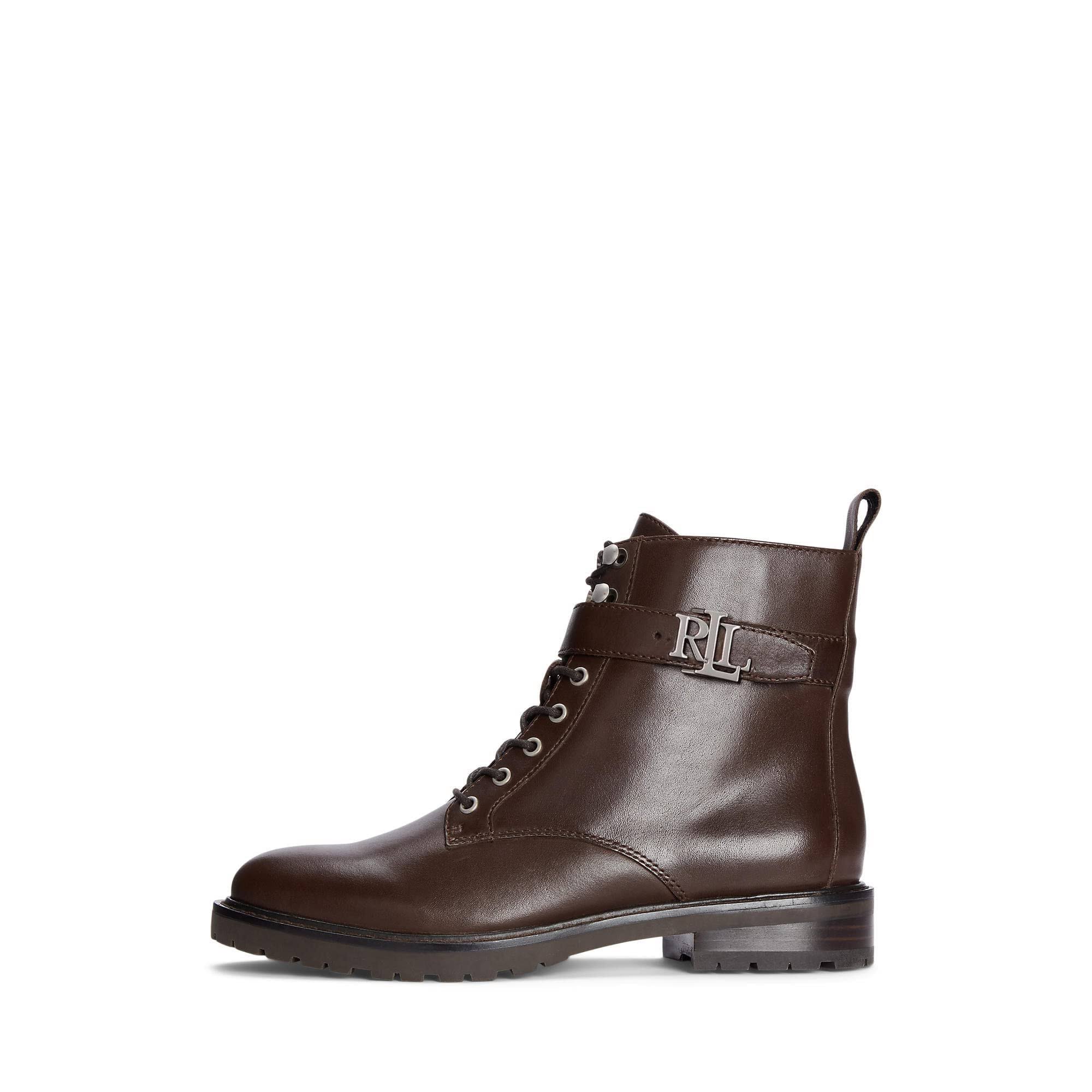 Ralph Lauren Women's Eldridge Burnished Leather Boot - Size 8.5 In Chestnut 0WOQUDSA_7TO9Y