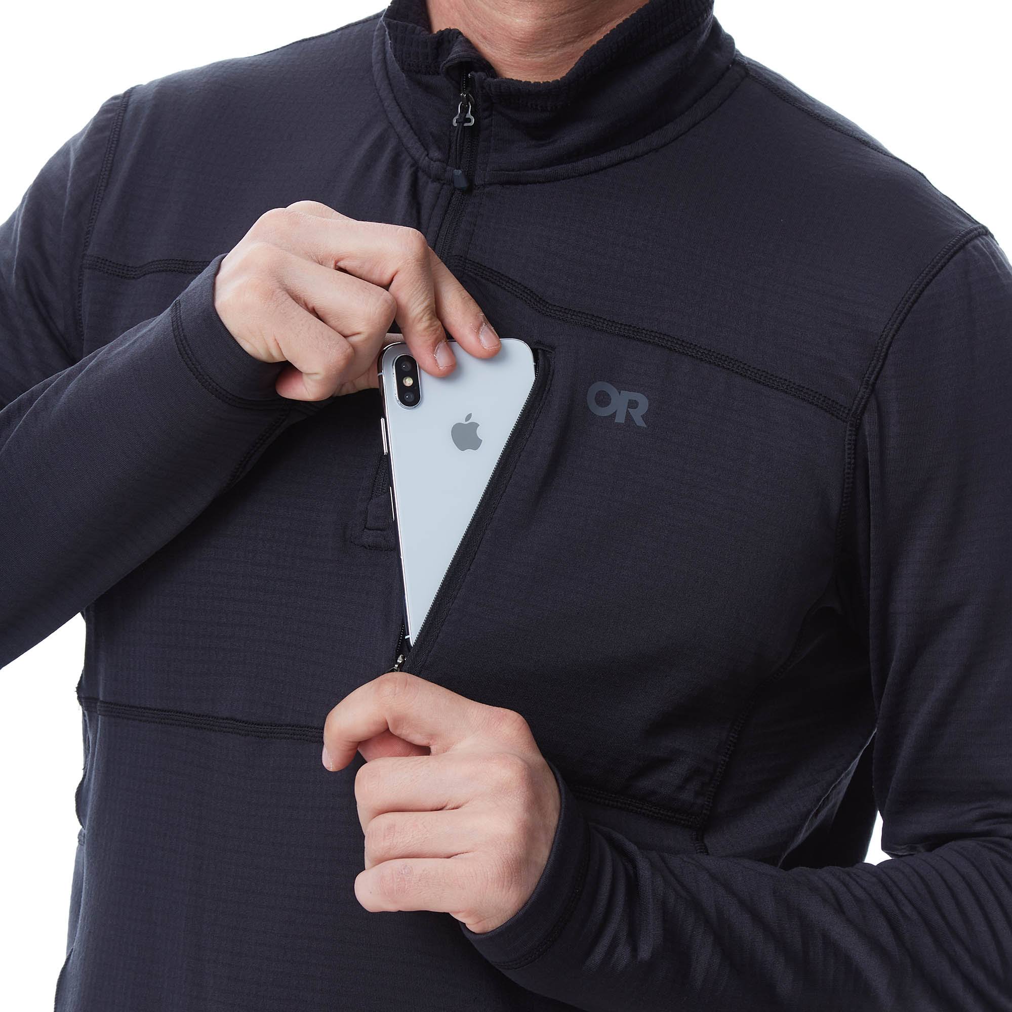Outdoor Research Men's Vigor Quarter Zip - Black - JEZ0KYL4_QQZFE