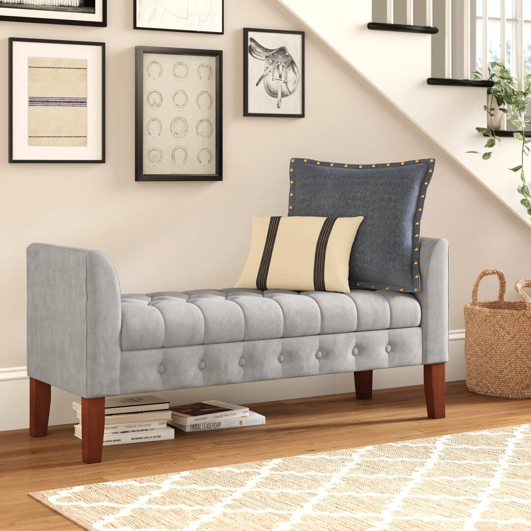 Three Posts Hoadley Upholstered Storage Bench Upholstery: Dove INV0IG4G_EFLAE