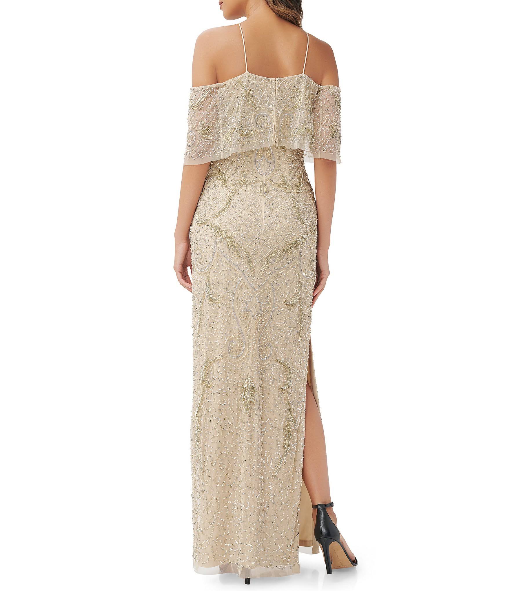 Aidan Mattox Cold-Shoulder Beaded Gown - 100% Exclusive 8 / Light UH048JRO_LTLZC